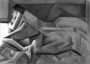 Geometric Woman Contemplating