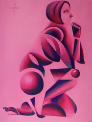 Pensive Geometric Woman