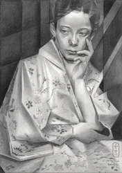 Pensive Kimono Girl