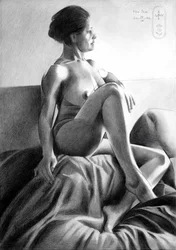 Pensive Nude Woman