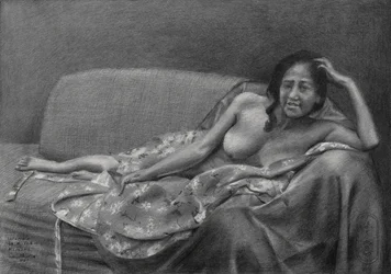 Pensive Reclining Woman