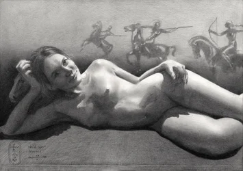 Reclining Nude With Riders