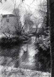Serene Canal House Sketch
