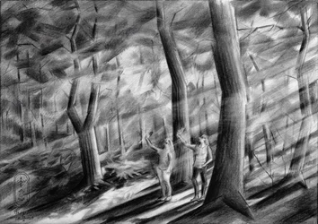 Sunlit Forest Figures