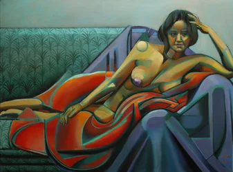 Vibrant Reclining Nude