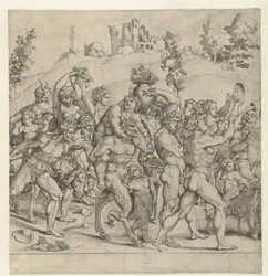 Triumph of Bacchus, Central Plate
