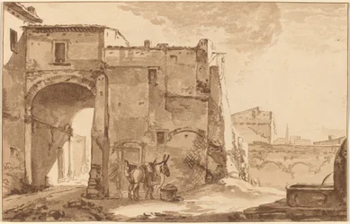 Gateway with Traveler and Mule, 1781, published 1782