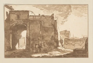 Gate with Traveler and Mule
