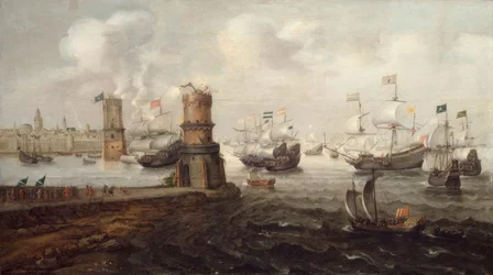 Capture of Damietta, 5th Crusade, 1219 / Painting by Wieringen