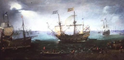 Three Master Firing a Salute on the Maas at Dordrecht