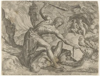 Hercules Drags Cerberus from Hell