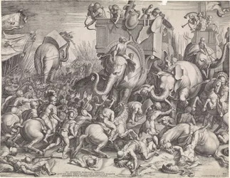 Battle of Zama between Scipio and Hannibal