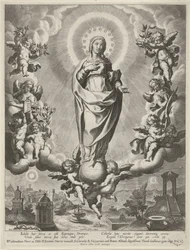 Mary on a Globe, Surrounded by Angels