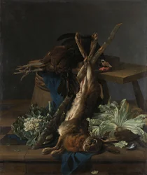 Still Life with Hare and a Black Rooster