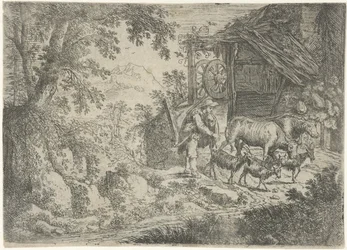 Shepherd with Goats and Cows
