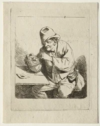 Peasant Lighting His Pipe