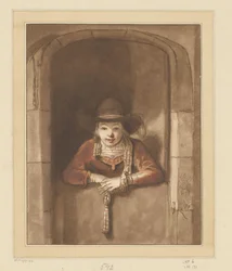 Boy Leaning Over a Half-Door
