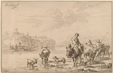 Woman Seated on a Mule