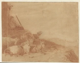 Sleeping Shepherd with Goats