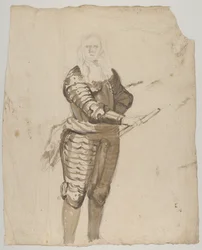 Study of a Standing Commander Holding a Staff, early 17th-mid 17th century
