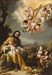 Saint Joseph and the Christ Child before the Holy Cross