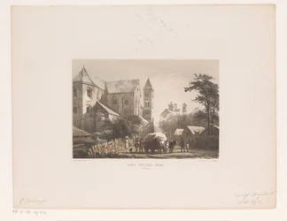 Cattle with Cart in Front of Eleventh-Century Church