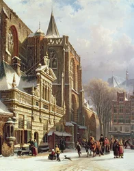 View of the Hoofdwacht and the Grote Kerk, Zwolle