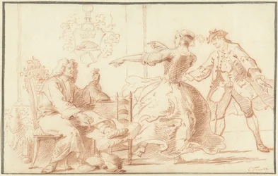 The Rich Gout Sufferer, Laughed at by a Young Woman