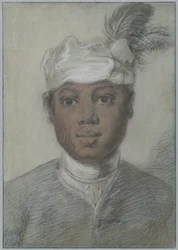 Head of a Black Young Man with Feathered Turban