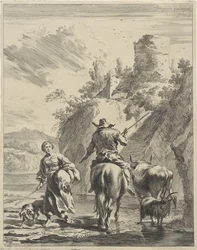 Shepherd and Shepherdess by a Fort (Rolling Landscapes)