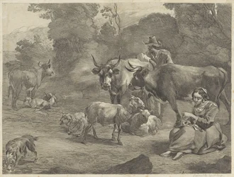 Landscape with a Shepherd and a Sewing Shepherdess