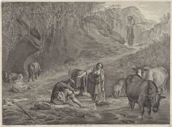 Washerwomen and a Shepherd by the Waterside