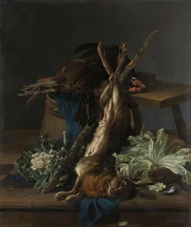 Still Life with Hare and a Black Rooster