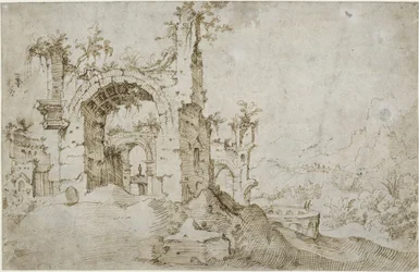 Landscape with ruins