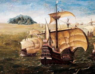 The Portuguese Fleet, Copy of Painting by Cornelius Anthoniszoon