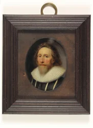 A gentleman in slashed black doublet