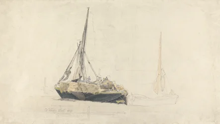 A Sailing Barge Being Loaded with Hay, December 1827
