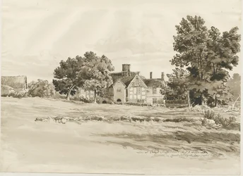 Oaken - Farm House: Sepia Wash Drawing