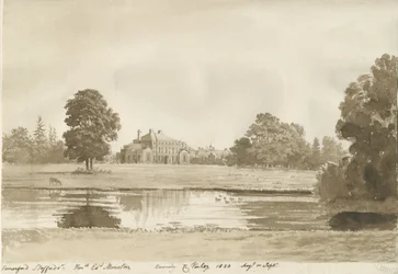 Somerford Hall: Sepia Drawing
