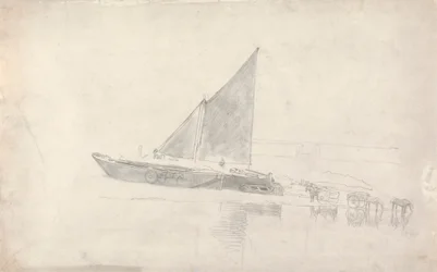 Study of Boats with Horses and Carts
