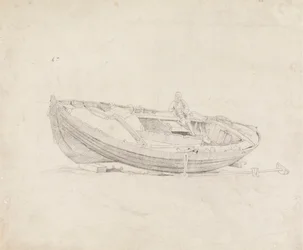 Study of Moored Boat with Seated Figure