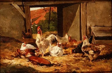 Chickens in a Barn