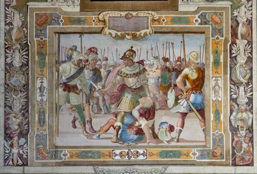 Battle Scene, from the Deeds of Godfrey of Bouillon at the Capture of Jerusalem