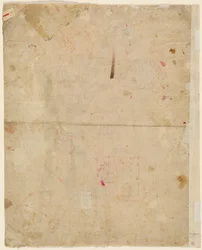 The Head of Saint George and Architectural Plans (verso)