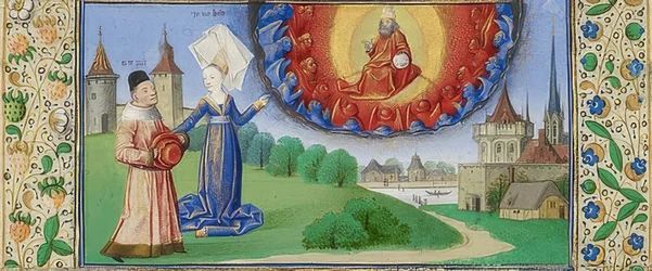 Philosophy Instructs Boethius on the Role of God. Around 1460-70