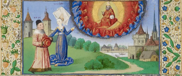Philosophy Instructing Boethius on the Role of God, ca 1465