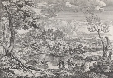 Landscape with a man showing Mercury the eagle of Jupiter