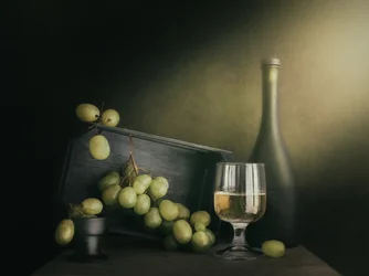 White Wine and Grapes