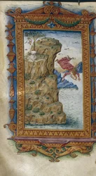 Sappho throwing herself into the sea Illustration for The Heroides by Ovid
