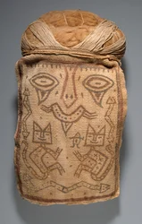 False head for burial bundle or mummy mask, 200-100 B.C.